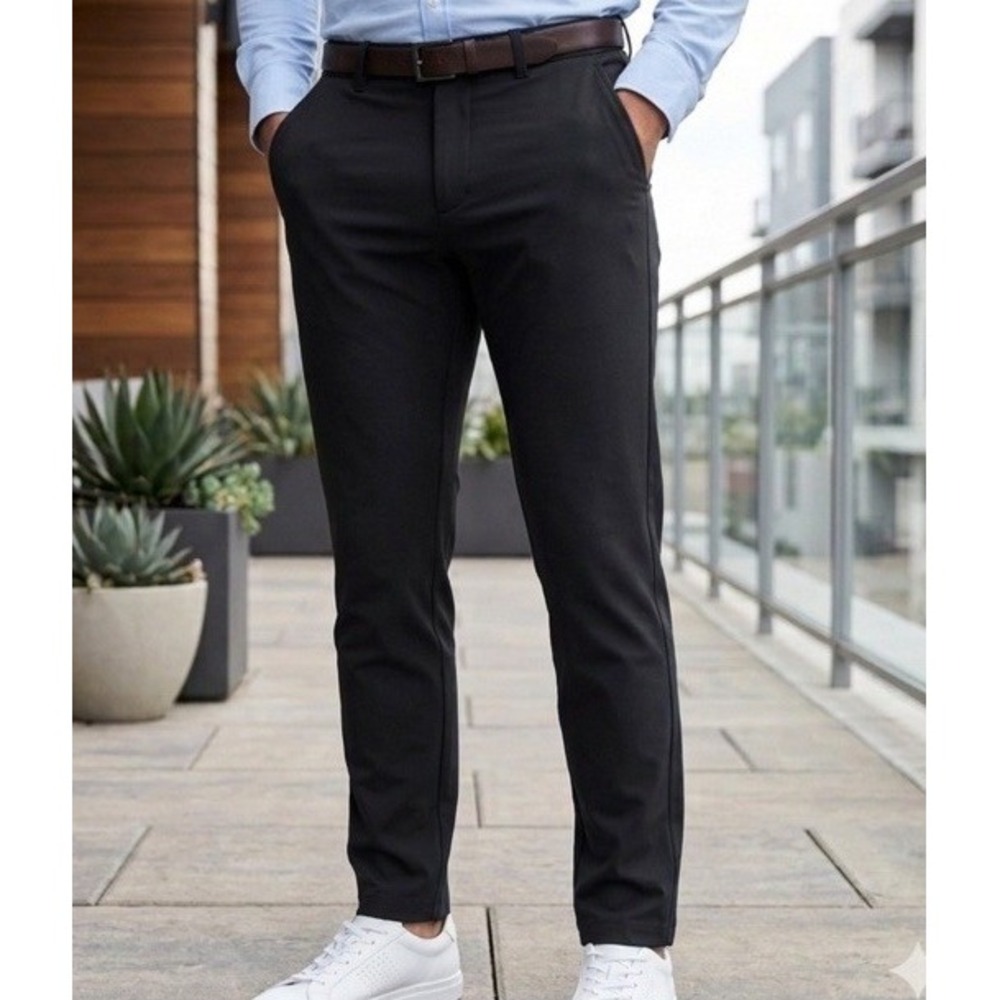 NWT $138 Mizzen + Main Helmsman Slim Fit Performance Pants 1BO-0875 Black 38x32